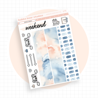 Hobonichi Cousin DAILY - Seaside Sunrise Page 3 - Washi + Doodles Bubba Bear Studios Hobonichi Cousin DAILY - Seaside Sunrise Stickers