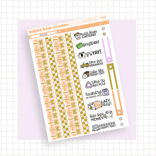 MINI - Sunkissed Page 3 - Washi and Text Bubba Bear Studios MINI - Sunkissed Stickers