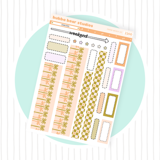 HOBONICHI COUSIN - Sunkissed Page 2 - Washi + Boxes Bubba Bear Studios HOBONICHI COUSIN - Sunkissed Stickers