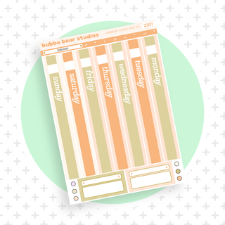 Hobonichi Cousin DAILY - Sunkissed Page 1 - Date Cover Strips Bubba Bear Studios Hobonichi Cousin DAILY - Sunkissed Stickers