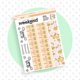 Hobonichi Cousin DAILY - Sunkissed Page 3 - Washi + Doodles Bubba Bear Studios Hobonichi Cousin DAILY - Sunkissed Stickers