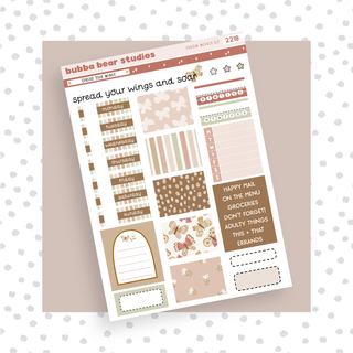 HOBONICHI COUSIN - Spread Your Wings Page 1 - Deco + Date Covers Bubba Bear Studios HOBONICHI COUSIN - Spread Your Wings Stickers