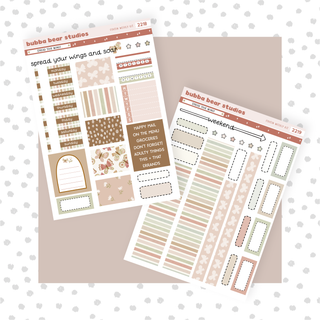 HOBONICHI COUSIN - Spread Your Wings Full Hobonichi Cousin Kit Bubba Bear Studios HOBONICHI COUSIN - Spread Your Wings Stickers