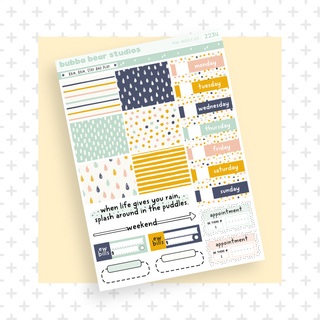 MINI - Rain, Rain, Stay and Play Page 1 - Deco and Date Covers Bubba Bear Studios MINI - Rain, Rain, Stay and Play Stickers