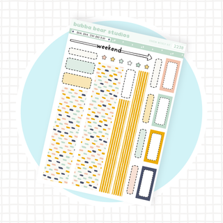 HOBONICHI COUSIN - Rain, Rain, Stay and Play Page 2 - Washi + Boxes Bubba Bear Studios HOBONICHI COUSIN - Rain, Rain, Stay and Play Stickers