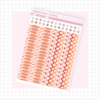 Hobonichi Cousin DAILY - Make Some Waves Page 2 - Washi + Checklist Circles Bubba Bear Studios Hobonichi Cousin DAILY - Make Some Waves Stickers