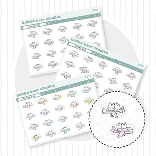 Airplane Bears Quarter Sheet Buy All (Set of 3) Bubba Bear Studios Airplane Bears Stickers
