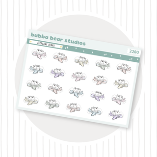 Airplane Bears Quarter Sheet Muted Bubba Bear Studios Airplane Bears Stickers