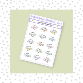 Airplane Bears Mini Sheet Colorful Bubba Bear Studios Airplane Bears Stickers