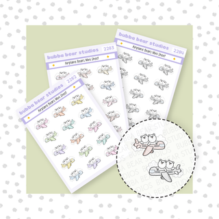 Airplane Bears Mini Sheet Buy All (Set of 3) Bubba Bear Studios Airplane Bears Stickers