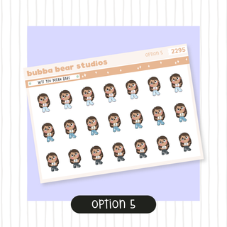 WTF You Mean Babe Option 5 Bubba Bear Studios WTF You Mean Babe Stickers