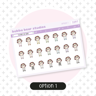 Thumbs Up Babe Option 1 Bubba Bear Studios Thumbs Up Babe Stickers