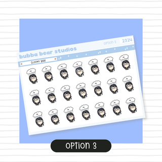 Gloomy Babe Option 3 Bubba Bear Studios Gloomy Babe Stickers