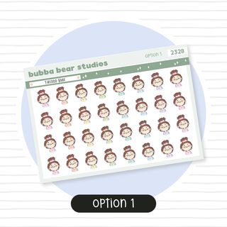 Tireddd Babe Option 1 Bubba Bear Studios Tireddd Babe Stickers