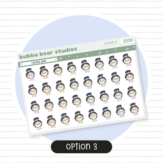 Tireddd Babe Option 3 Bubba Bear Studios Tireddd Babe Stickers