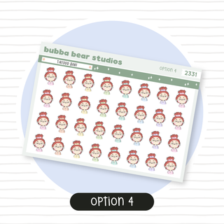 Tireddd Babe Option 4 Bubba Bear Studios Tireddd Babe Stickers