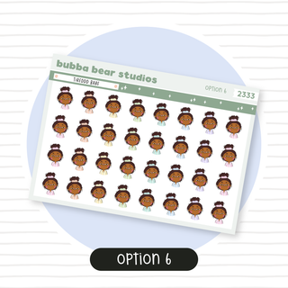 Tireddd Babe Option 6 Bubba Bear Studios Tireddd Babe Stickers