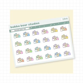 Building Blocks Time Quarter Sheet Colorful Bubba Bear Studios Building Blocks Time Stickers