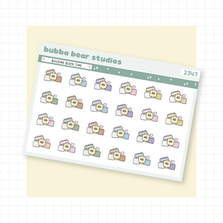 Building Blocks Time Quarter Sheet Muted Bubba Bear Studios Building Blocks Time Stickers