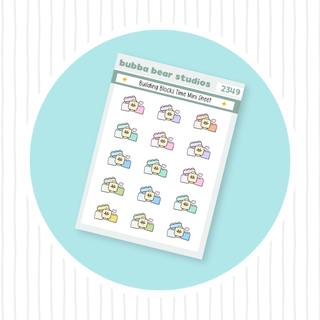 Building Blocks Time Mini Sheet Colorful Bubba Bear Studios Building Blocks Time Stickers