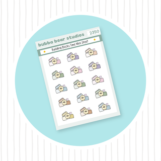 Building Blocks Time Mini Sheet Muted Bubba Bear Studios Building Blocks Time Stickers