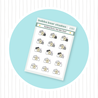 Building Blocks Time Mini Sheet Minimal Bubba Bear Studios Building Blocks Time Stickers