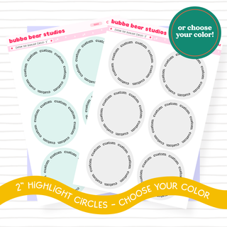 Custom Text Highlight Circles - 2" Bubba Bear Studios Custom Text Highlight Circles - 2"