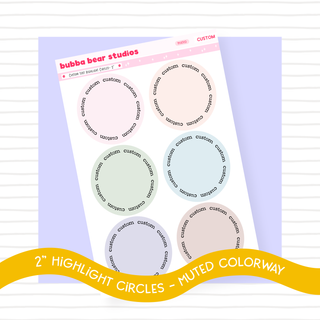 Custom Text Highlight Circles - 2" Bubba Bear Studios Custom Text Highlight Circles - 2"