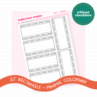 Custom Text Framed Rectangle - 3.1" Bubba Bear Studios Custom Text Framed Rectangle - 3.1"