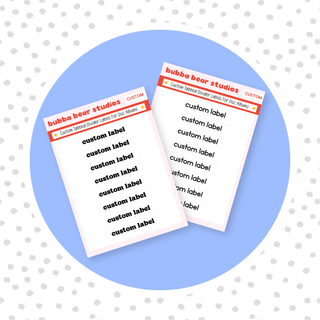 Custom Tabbed Divider Labels - Mini Sheet Bubba Bear Studios Custom Tabbed Divider Labels - Mini Sheet Stationery