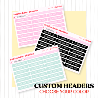 CUSTOM Headers - Choose Your Color Bubba Bear Studios CUSTOM Headers - Choose Your Color