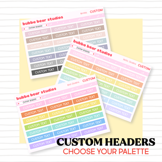 CUSTOM Headers - Choose Your Palette Bubba Bear Studios CUSTOM Headers - Choose Your Palette