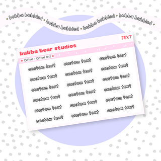 *CUSTOM* Text Bubba Bubbled Bubba Bear Studios *CUSTOM* Text Stationery