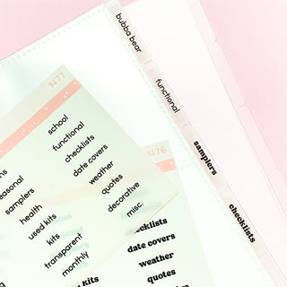 Tabbed Divider Labels for Disc Album Sticker Storage Bubba Bear Studios Tabbed Divider Labels for Disc Album Sticker Storage Stationery