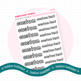 *CUSTOM* JUMBO Text Bubba Bubbled Bubba Bear Studios *CUSTOM* JUMBO Text Stickers