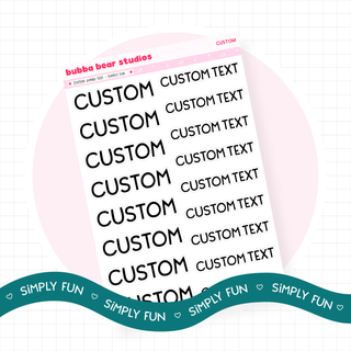 *CUSTOM* JUMBO Text Simply Fun Bubba Bear Studios *CUSTOM* JUMBO Text Stickers