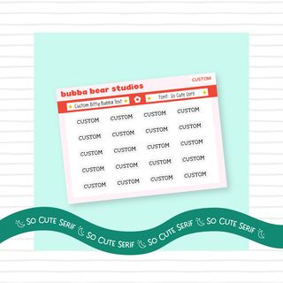 *CUSTOM* BITTY BUBBA Text So Cute Serif Bubba Bear Studios *CUSTOM* BITTY BUBBA Text Stationery