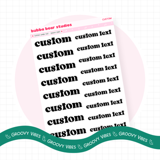 *CUSTOM* JUMBO Text Groovy Vibes Bubba Bear Studios *CUSTOM* JUMBO Text Stickers