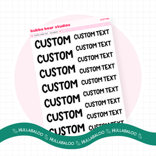*CUSTOM* JUMBO Text Hullabaloo Bubba Bear Studios *CUSTOM* JUMBO Text Stickers
