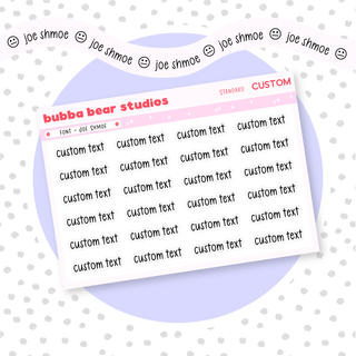 *CUSTOM* Text Joe Shmoe Bubba Bear Studios *CUSTOM* Text Stationery