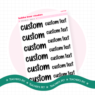 *CUSTOM* JUMBO Text Teacher's Pet Bubba Bear Studios *CUSTOM* JUMBO Text Stickers